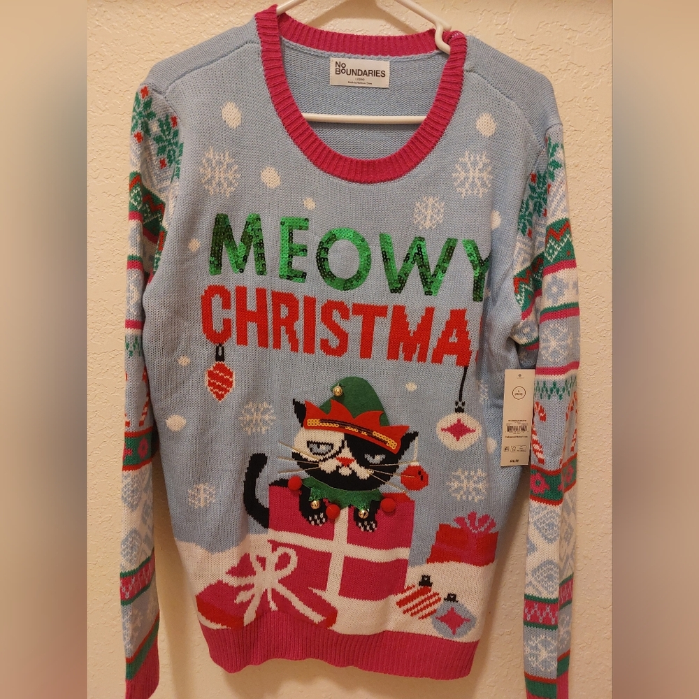 Meowy Christmas Cat Sweater